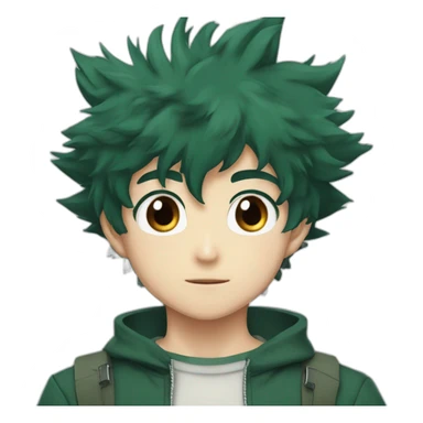 izuku midoriya with Dark Brown haire and Brown eye sticker