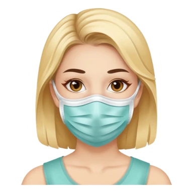 A beautiful woman with a face mask on sticker