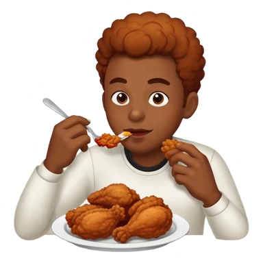 Black person eating chicken sticker