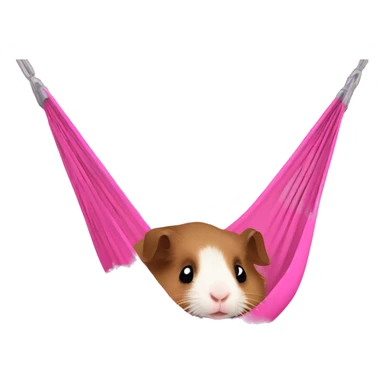 Guineapig laying in a pink hammock sticker