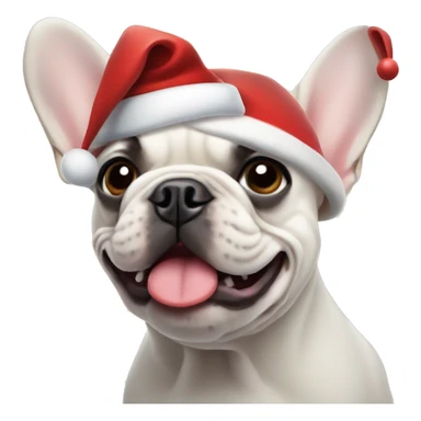 French bulldog with Christmas hat  sticker