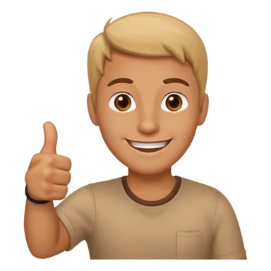 Buat gambar aw shucks yg sedang senang dan berikan jempol sticker