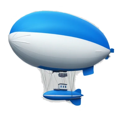 blimp in white and blue sticker