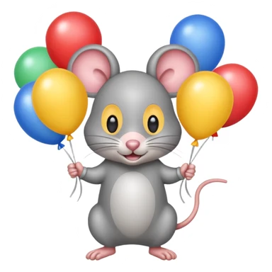 mouse holding balloons sticker