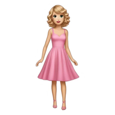 Taylor swift wearing a pink dress sticker