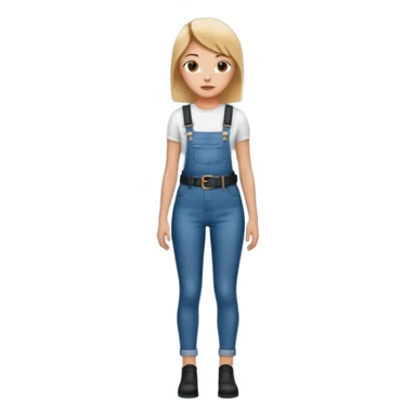 High waisted skinny jeans overalls very tight with big black leather belt sticker