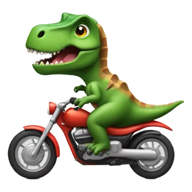 dinosaur riding a motorbike sticker