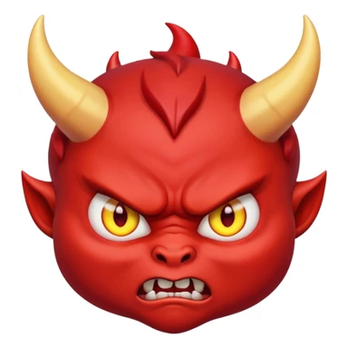 angry baby devil face sticker