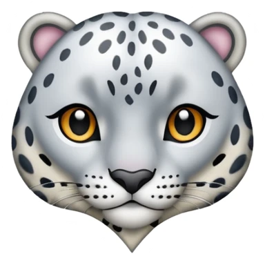 Realistic snow-Leopard-patterned heart sticker