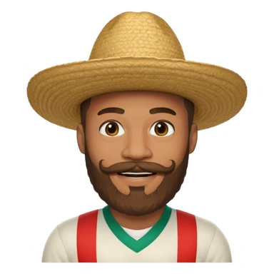 Mbappé avec une longue barbe et une moustache mexicaine  sticker