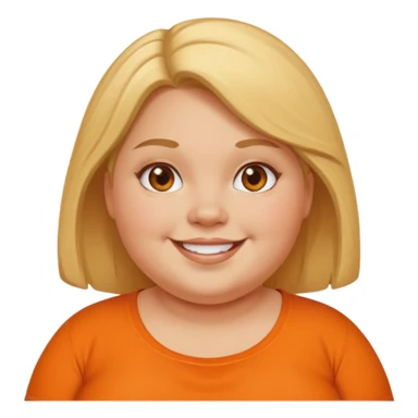 fat girl with orange shirt sticker