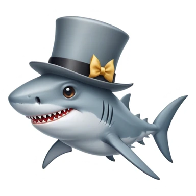 shark with tophat sticker