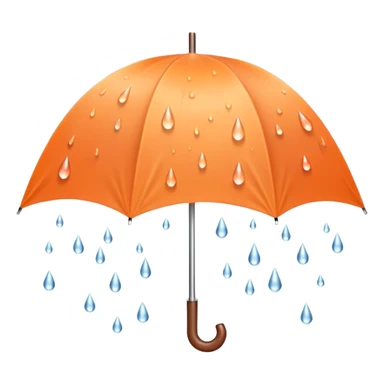 peach orange umbrella under rain sticker