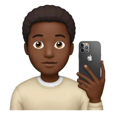 Black man holding iPhone 14 Pro sticker