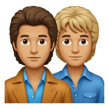 70s 80s men with hair style  sticker