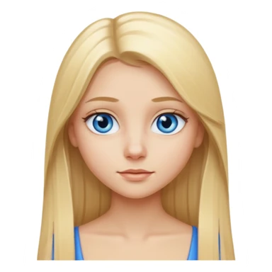 Une fille blonde aux cheveux long lisse et aux petits yeux bleus sticker