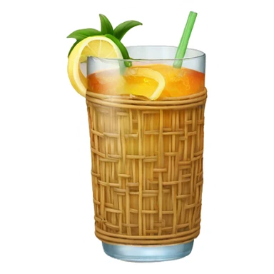 Drink in a rattan covered glass sticker