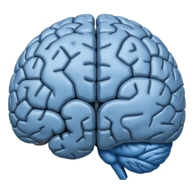 The brain has blue hemispheres and grey hemispheres sticker