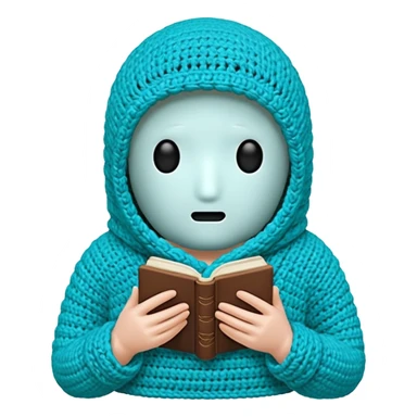 novelo de crochê na cor ciano sem rosto sticker