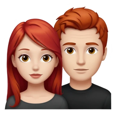 Red haired girl with white guy dark romance sticker