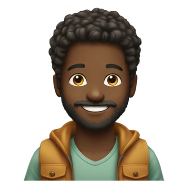 smiling boy with beard portrait make him african sticker