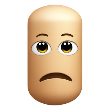 Large skin color cylinder attached to two skin colored spheres sticker