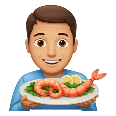 Man drooling over shrimp  sticker