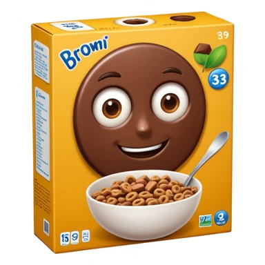 brown chocolate cereal box sticker