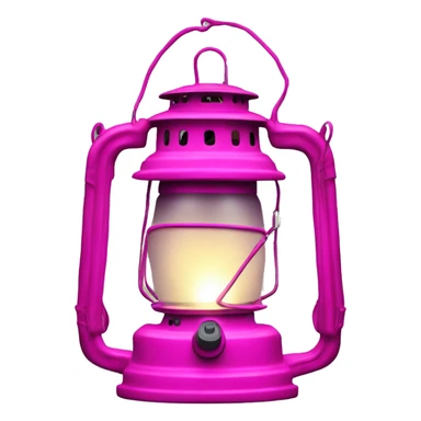 Realistic camping hot pink lit camping lantern lisolated. sticker