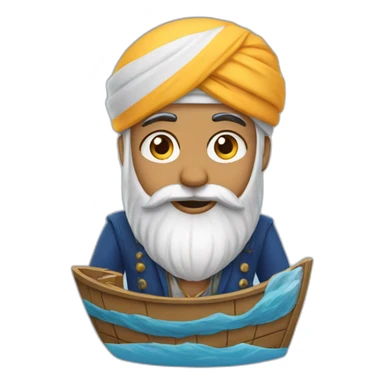 A sikh guy sailing a ship sticker