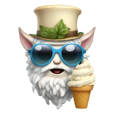 Super powerful fairy with awesome top hat eating ice cream and sunglasses sticker