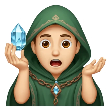 druid character gasping holding cracked crystal sticker