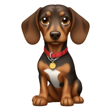 Brown teckel holding a lebanese flag  sticker