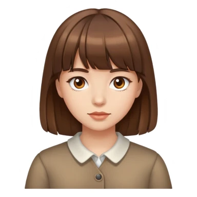 Mädchen mit braunen haare aber Pony braune Augen sticker