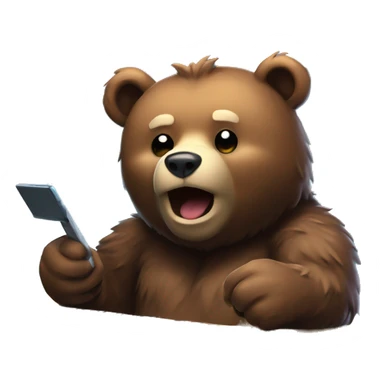 Bear playing at rgb gaming pc sticker