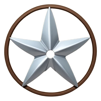 Silver shuriken star on table sticker
