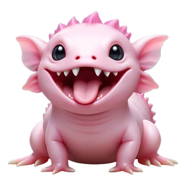 Cinematic Cute Yawning Axolotl Portrait Emoji, Head tilted slightly with a dramatic, wide-open yawn, showcasing smooth, pale pink skin with softly drooping feathery gills, eyes barely open in drowsy contentment, Simplified yet irresistibly adorable features, highly detailed, glowing with a soft, cozy glow, high shine, relaxed yet expressive, stylized with a touch of whimsy, bright and endearing, soft glowing outline, capturing the essence of a sleepy yet affectionate aquatic creature, so drowsy it feels like it could stretch out of the screen and curl up for a nap! sticker
