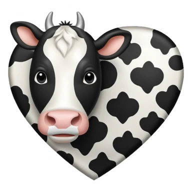 Cow print heart  sticker