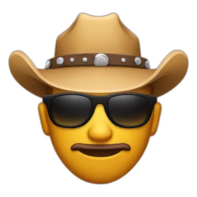 cowboy emoji with sunglasses sticker
