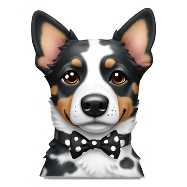 Black and white spotted Australian cattle dog, with bows sticker