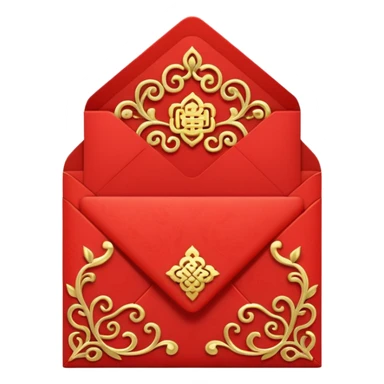 chinese new year red envelope standing view sticker