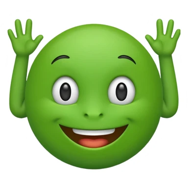 green emoji with limbs sticker