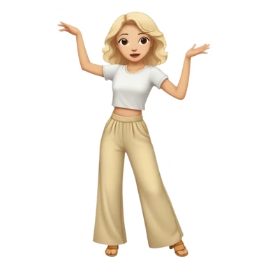 Dancing girl in wide trousers  sticker