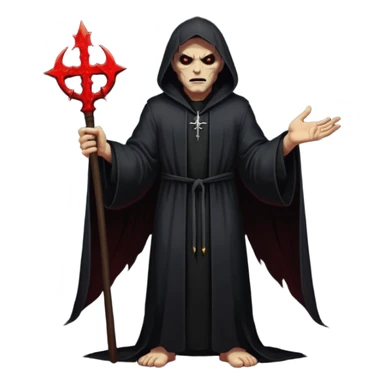 A preacher who's actually a demon.... but Noone knows it yet, in the style of your bleeding skull art. Dark gritty and menacing art style. Like in a doom game, full body sticker