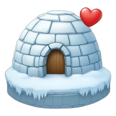 igloo with big cute heart symbol on top of it sticker