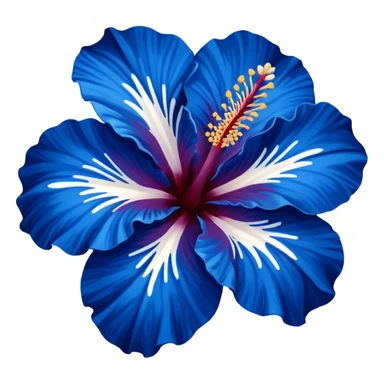 Dark blue flower hibiscus only colour blue and white sticker
