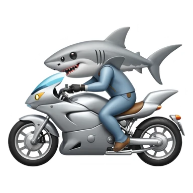 Shark riding a motorcycle  sticker