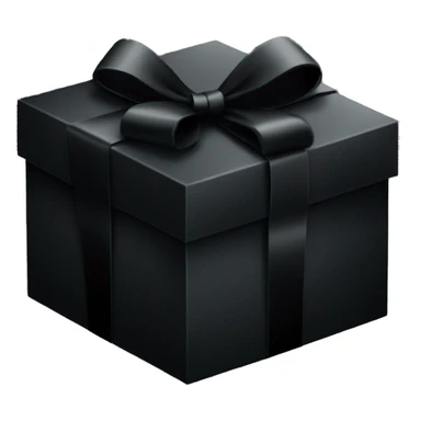 All black gift box with black bow sticker