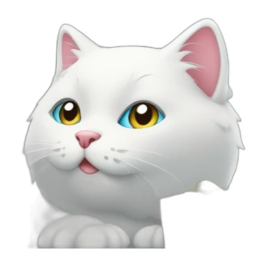 christmas white kitty sticker