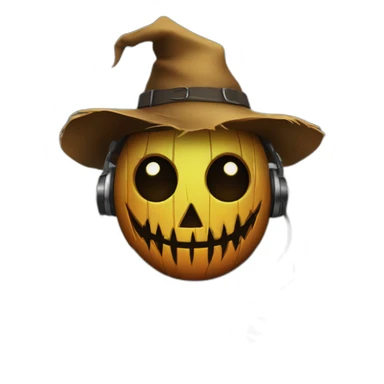 evil scarecrow with DJing sticker